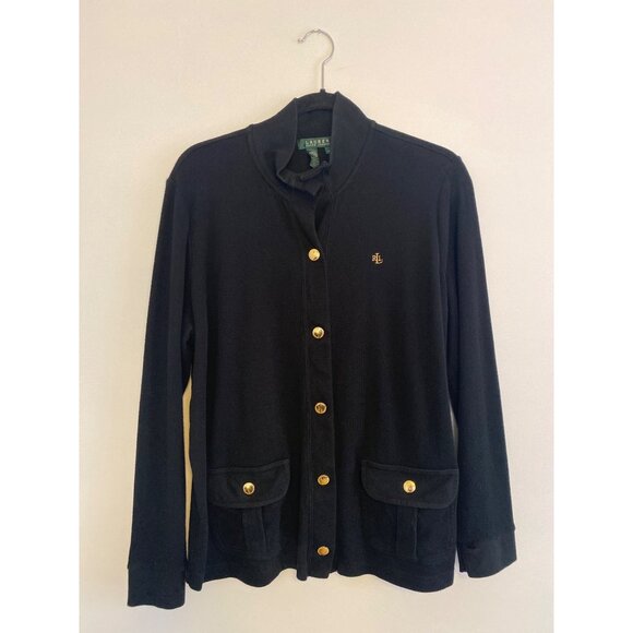 Lauren Ralph Lauren Women's Black 2-Piece 100% Cotton Set Jacket & Pants Size 1X - Picture 4 of 8